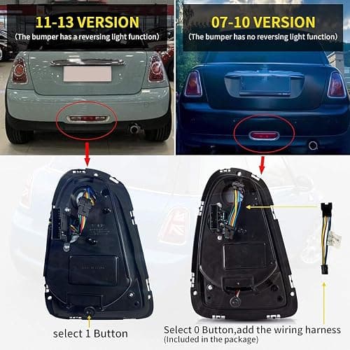 YUANZHENG LED Union Jack Smoked Tail Lights Compatible For 2007-2013 BMW Mini Cooper R56 R57 R58 R59 Rear Lamp assembly, Not For F Series & Cooper Clubman thumbnail 6