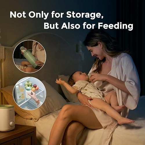 Momcozy Natural Baby Bottle, Wide-Neck, BPA Free Breast Milk Container, Storage Collection Bottle for Fridge & Milk Cooler, Breastfeeding Essential, 11 oz, 4 pcs thumbnail 5