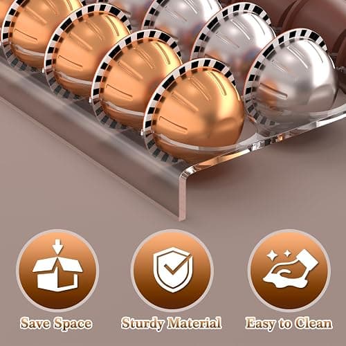 QZYIPI Coffee Pod Storage Holder, Drawer Tray Organizer for Nespresso Vertuoline Capsules Holds 30 Pods for Kitchen, Home, Office Coffee Station, 12.6" x 9.6" thumbnail 4