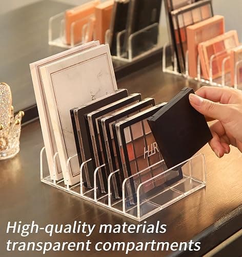 YRDGRG 2 Pcs Eyeshadow Palette Organizer Use for Bathroom Countertops, Wardrobe, Shelf, Drawer, Sunglasses, Wallet, Contour Kit (Cosmetic Storage Box Small&Large) Makeup (Clear), 7.08x5.12x1.97 in thumbnail 5