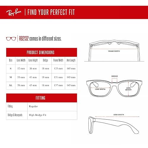 Ray-Ban RB2132 NEW WAYFARER 55MM Square Sunglasses For Men For Women +BUNDLE with ACCESSORY EYEWEAR KIT thumbnail 6