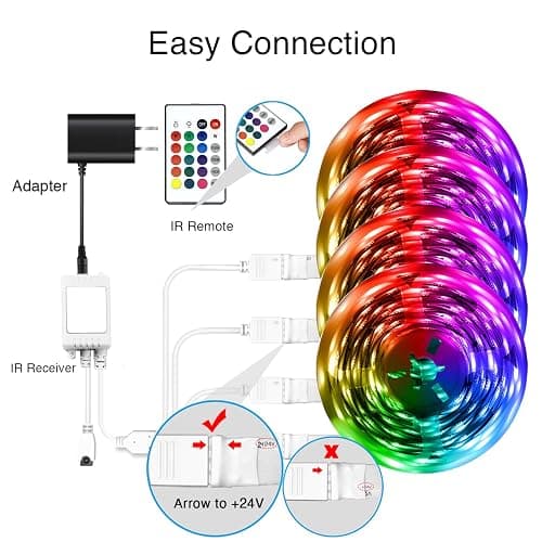 DAYBETTER LED Strip Lights 400 ft, Smart Light with App Remote Control, RGB LED Lights for Bedroom, Music Sync Color Changing for Room Home Decor Party Festival Halloween, Christmas (4 Rolls) thumbnail 2
