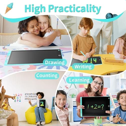 [2 Pack] Genialba LCD Writing Tablet 8.5-Inch Colorful Doodle Board, Toddler Learning Educational Toys Gifts for 3-8 Years Old Girls and Boys, Electronic Drawing Pad for Kids (Pink&Blue) thumbnail 3