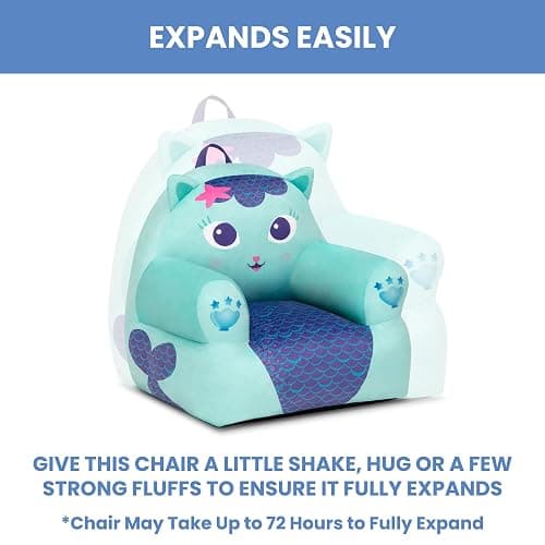 Delta Children - Gabby's Dollhouse Cozee Buddy Kids Chair, Blue thumbnail 6