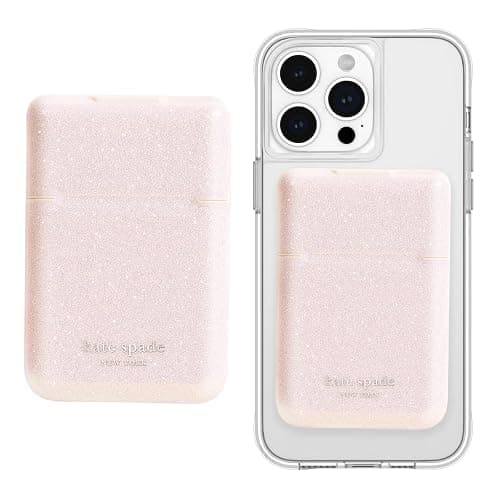 kate spade new york Magnetic Flip Phone Wallet/Card Holder - Compatible with MagSafe Phones and Cases - That Sparkle Pink - Image 1