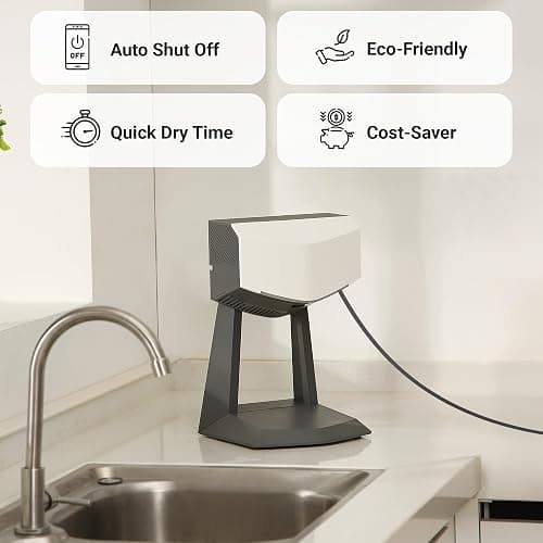 REVSQUARED Hand Dryer with Accessory Stand & HEPA Filter for Commercial/Residential (Home) Use - Compact, Portable, High Speed, UL/ETL Listed (Arctic White Bundle) thumbnail 5