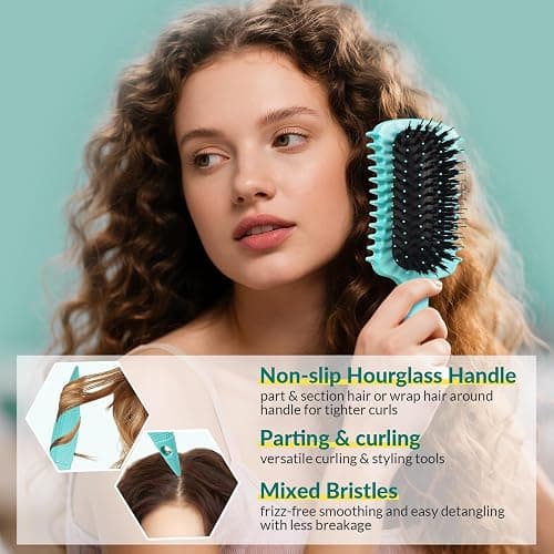 Curl Defining Brush, Curly Hair Brush Products for Effortlessly Detangling Shaping and Styling Women's Men's Curls on All Wet or Dry Hair Types, Reduces Frizz thumbnail 4