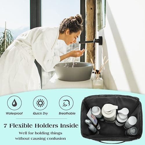 Attmu Mesh Shower Caddy Portable Dorm Tote Bag, Quick Dry Hanging Toiletry Bag, Large Capacity Shower Bag for College Dorm Room Essentials for Boys and Girls for Bath Camping (Gray) thumbnail 4