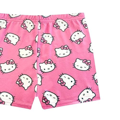Hello Kitty Girls 4 Piece Pajama Set - Tight Fit Soft Short Sleeve Shirt, Shorts & Pants - Kids Sleepwear - Official License thumbnail 4