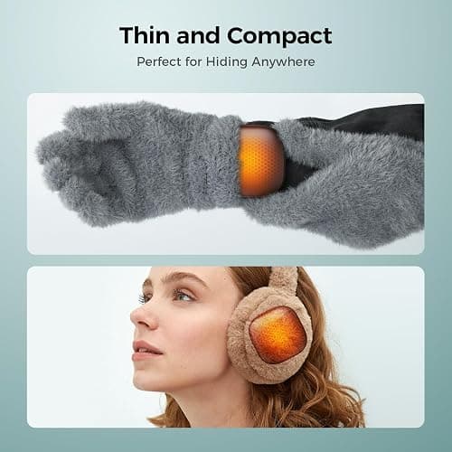 Pocket Size Hand Warmers Rechargeable 2 Pack, AI Smart Chips 3 Levels Heating Ultrathin Electric Handwarmers with 4000mAh, Portable Electric Hand Warmer, Hunting Camping Hiking Men Womens Gifts thumbnail 6