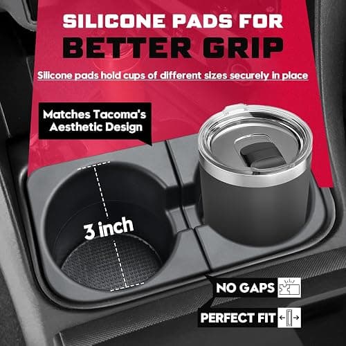 Sunsdrew Cup Holder Inserts for 2005-2017 Toyota Tacoma-Durable Car Cup Holder Replacement Accessories for Front Drink Holder-Fits OEM 66991-04012,66992-04012 thumbnail 5