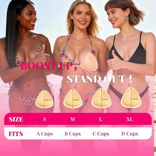 LAZYROSY Double Sided Sticky Bra Ultra Boost Inserts Pads Reusable Push Up Lift Self Adhesive Bra Pads for Bikini Swimsuit thumbnail 7