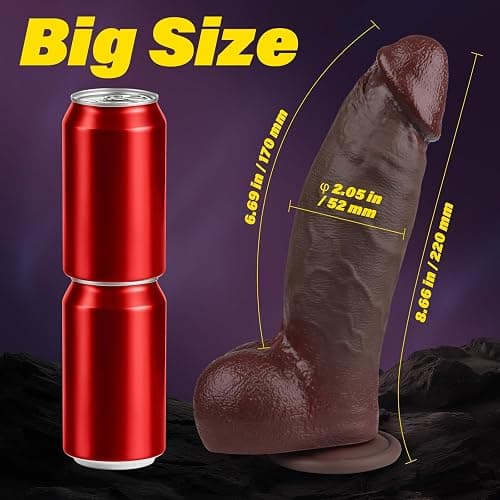 7 Inch Girth Huge Thick Black Dildo, Real Skin Dual Density Silicone Dildos with Strong Suction Cup for Hands-Free Play, G-spot Realistic Anal Dildo Anal Sex Toys for Men and Women thumbnail 4