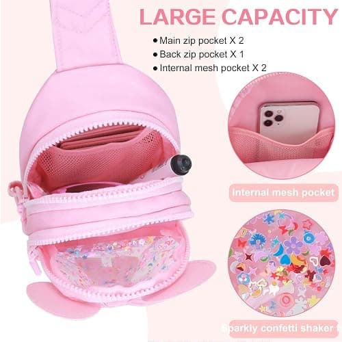 Initial Sling Bag for Girls - 2-7 Year Old Girl Birthday Gifts, Clear Letter Small Crossbody Bag Purses Toddler Kid Gifts Stuff Pink Z thumbnail 4