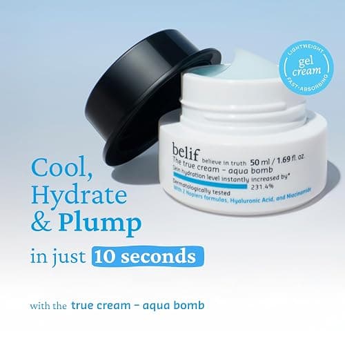 belif Aqua Bomb – Daily Niacinamide Hydrating Moisturizer, Lightweight Plumping Facial Cream with Hyaluronic Acid & Squalane, Cooling Effect, Anti-Aging, Korean Skincare, 1.68 fl oz (50ml) thumbnail 2