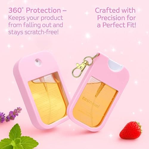 SAANG & JAT Hand Sanitizer Spray Case Compatible with Touchland, Silicone Holder Cherry Keychain for Touch Land Mist Case thumbnail 2