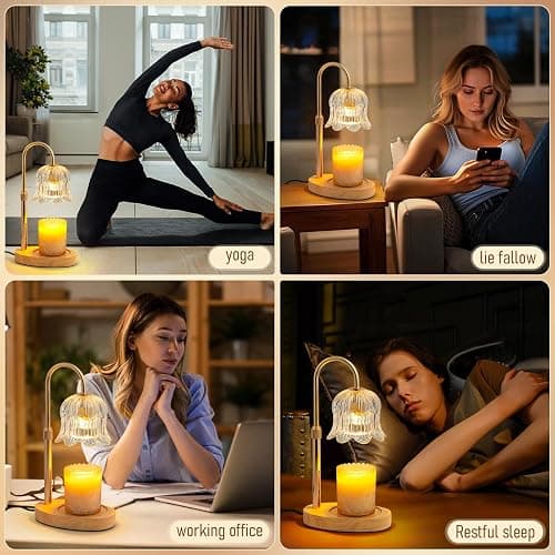 Electric Candle Warmer Lamp with Timer - Flame-Free 4-Level Dimming, Height Adjustable Gifts for Mom Women Friend, Birthday Housewarming Home Bedroom Decor thumbnail 7