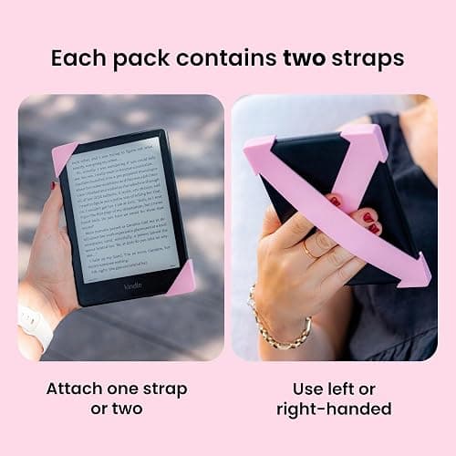 Strapsicle Silicone Hand Strap – Paperwhite Gen 11 (6.8”) & Gen 12 (7”), Colorsoft – Large – 2-Pack – Blush – Comfy Alternative to Case or Cover thumbnail 7