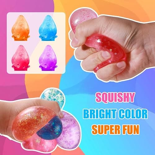 Fidget Toys Dream Squishy Drop, Stress Cube Squishies Anxiety Stress Relief, Ice Squishy Stress Cube-Drop Malt Sugar Balls, Sensory Ball for Kids with Autism (Pink, 1) thumbnail 2