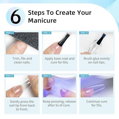 JODSONE 18ml Nail Glue Gel Polish U V Light Cured Clear Press on Nails Extension Fake at Home Salon DIY thumbnail 7