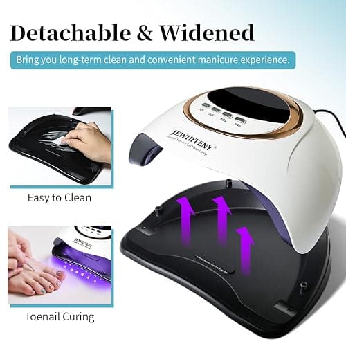 JEWHITENY White U V LED Lamp for Nails:Fast Nail Dryer for Gel Polish with 4 Timers and Automatic Sensor Professional LED Nail Lamp Manicure Tool thumbnail 5