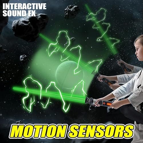 ANNDOFY Light Up Saber for Kids, Green Light Swords with FX Sound, Expandable Light Swords Set for Galaxy War Fighter Warriors Halloween Dress Up Parties (with Belt Clip) thumbnail 7