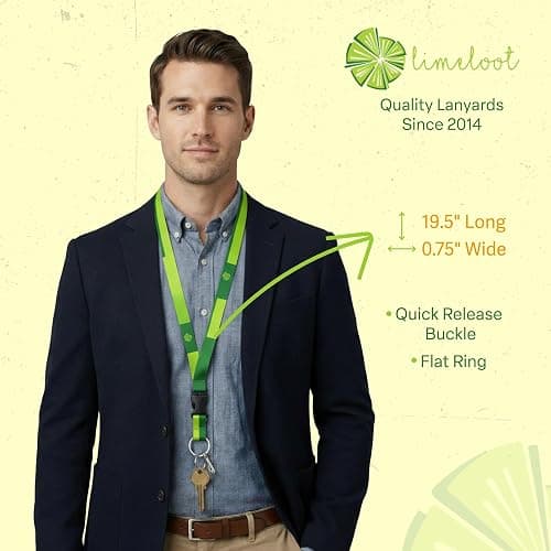 Limeloot Themed Lanyard for Keys, ID Badges, and Accessories - Premium Lanyard with Quick Release Buckle and Flat Ring. thumbnail 5