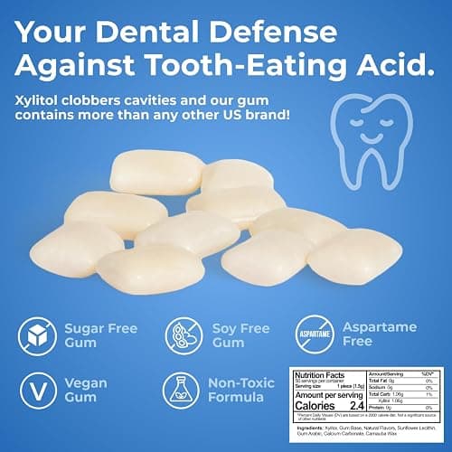 Epic 100% Xylitol Fresh Fruit Chewing Gum - Sugar Free, Aspartame Free Dental Gum - Supports Oral Health & Fresh Breath - 50 Pieces (Pack of 3) thumbnail 3