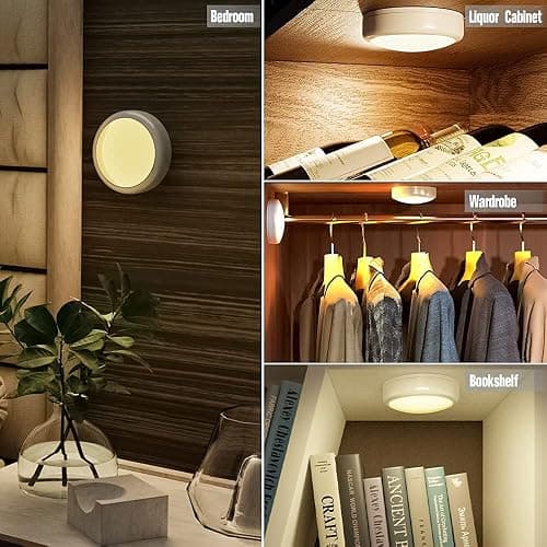 HELPLEX LED Puck Lights with Remote, 6 Pack Color Changing RGBW Stick-On Light, Battery Powered, Dimmable Under Cabinet Lighting with Timer & Memory, Wireless Push Lights for Kitchen & Closet thumbnail 5