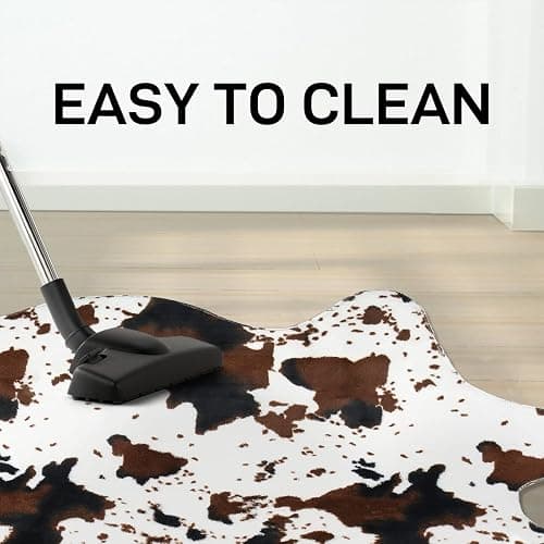 MACEVIA Cow Print Rug Faux Cowhide Rugs Cute Animal Area Carpet Western Decor for Living Room Bedroom with Anti-Slip Rubber Large Size 59" L x 47.2" W(4.9ft x 3.9ft) thumbnail 5
