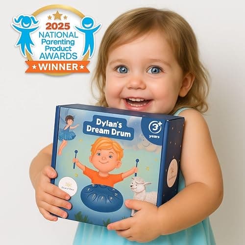 Sounds Of Silence Steel Tongue Drum - Bedtime Story and Drum - Dylan's Dream Drum Musical Gift for Children - Tongue Drum for Kids - Calming Drum, DDD-01 thumbnail 2