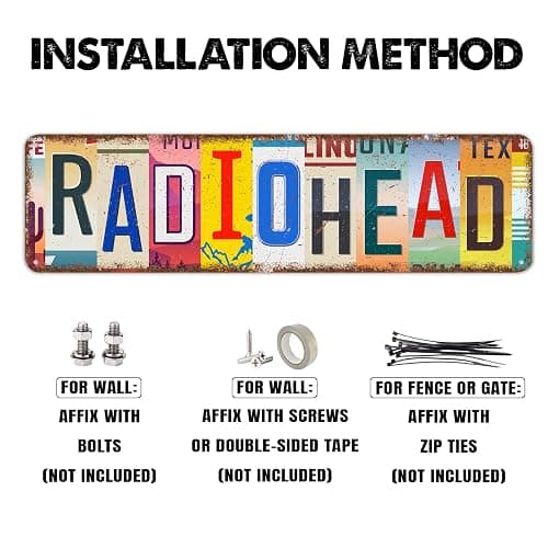 Vintage Radiohead Metal Tin Sign Music Album Posters Wall Decor for Music Room Grunge Room Studio Bedroom thumbnail 4