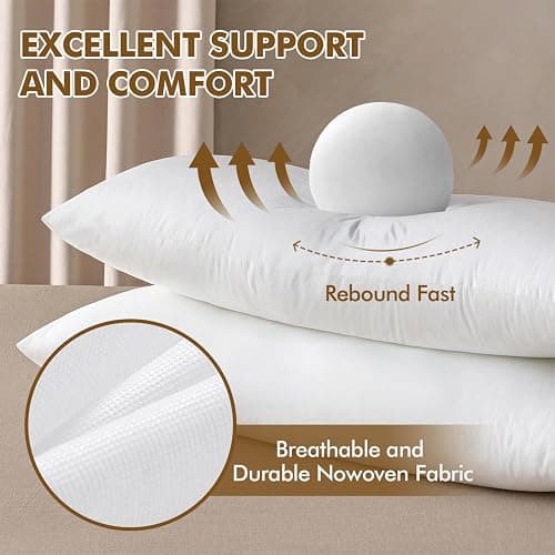 MIULEE 16x20 Inch Pillow Insert, Throw Pillow for Bed Sofa Couch Rectangle Decorative Lumbar Virgin Microfiber Stuffer thumbnail 2