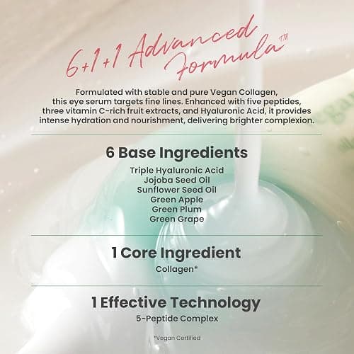 AXIS-Y Siero Occhi Vegano Al Collagene K Beauty Siero Al Collagene Con Triplo Acido Ialuronico E Peptidi Migliora L'Elasticità Della Pelle 0,33 Fl. Oz. thumbnail 7