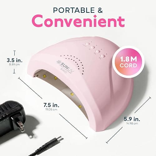 SUNUV UV Light for Gel Nails, Professional UV LED Nail Lamp SUNONE Pink | 30 LEDs Fast Curing Lamp for All Gel Nail Polishes, 3 Timers, Auto Sensor, Removable Base, Home DIY Salon Tool, Ideal Gift thumbnail 5