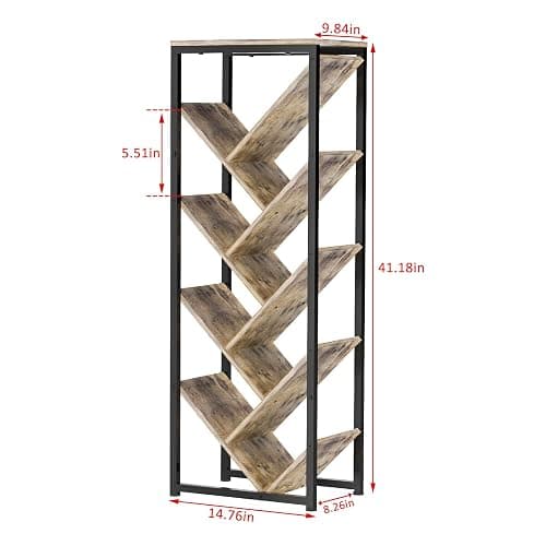 Cutogxon Tree Bookshelf - 9 Tier Floor Standing Tree Bookshelf for Hardcover Books, Small Bookshelf for Small Spaces Bookshelves Wooden Book Storage Organizer Shelves for Bedroom Living Room thumbnail 7