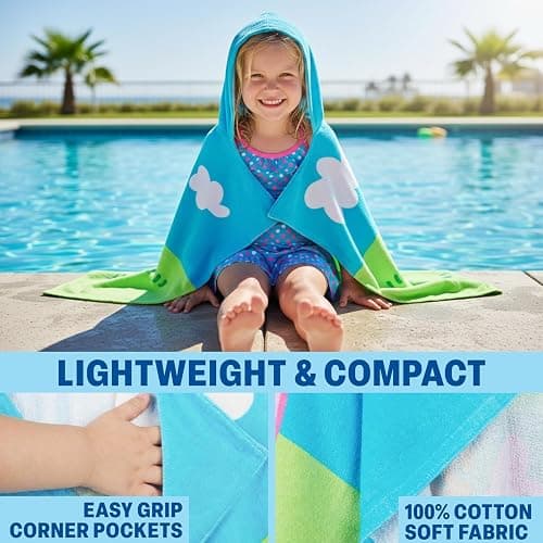 Peppa Pig Bath Pool Beach Soft Cotton Terry Hooded Towel Wrap Poncho, 24 in x 50 in, Large thumbnail 4