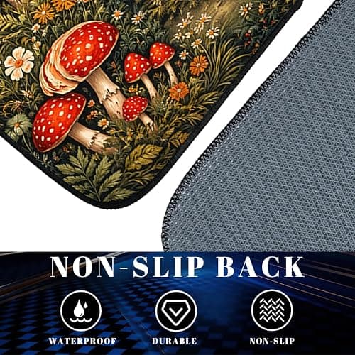 Mushroom Car Floor Mats Set of 4 Forest Botanical Cottagecore Wildflower Automotive Foot Mats Rugs Carpet for Car Non-Slip Auto Car Accessories Universal Fit Car Accessories for Truck thumbnail 3