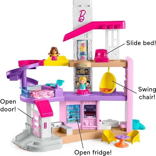 Fisher-Price Little People Toddler Toy Barbie DreamHouse Playset with Music Lights & Figures for Pretend Play Kids Ages 18+ Months thumbnail 5