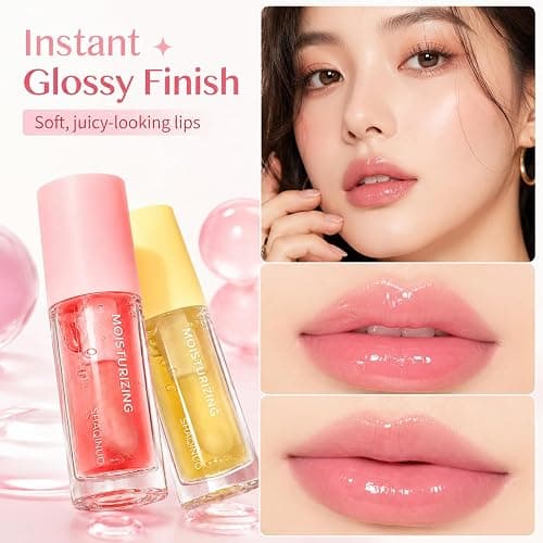 Thalessiel Aura 4 Pcs Flavor Lip Oil Set Clear Moisturizing Lip Gloss | Hydrating Long-Wear Waterproof No-Sticky Moisturizing Lip Balm for Dry Lips Smooth Texture thumbnail 6