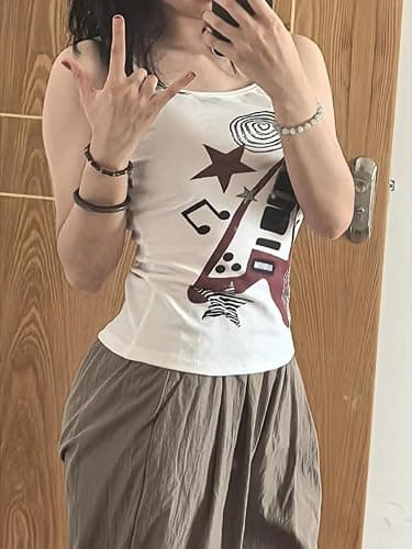 JOLILUNA Whimsy Twee Clothes Whimsigoth Graphic Guitar Top Y2k Grunge Streetwear Emo T Shirt thumbnail 7