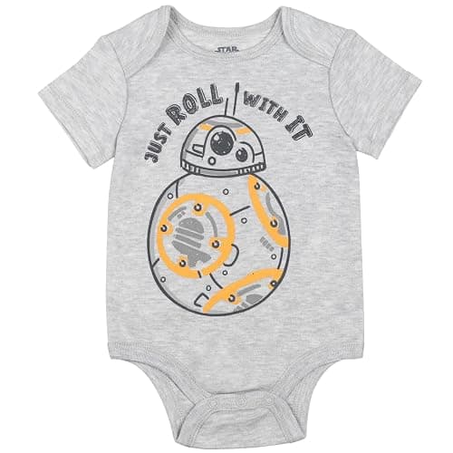 STAR WARS Chewbacca C-3PO R2-D2 Darth Vader Yoda 5 Pack Short Sleeve Bodysuits Newborn to Infant thumbnail 5