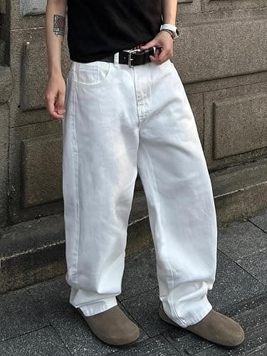 DFGIGT Men's Wide Leg Regual Fit Y2K Jeans Hip Hop Streetwear Denim Pants Casual Skateboard Trousers thumbnail 3