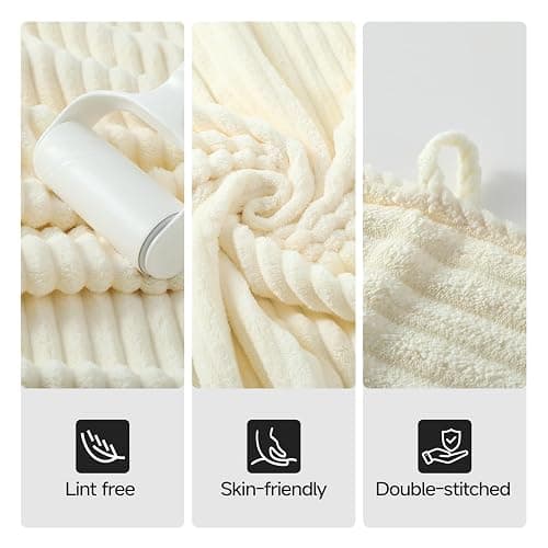 REDKISS Beige Bath Towels Set 8 Piece - Microfiber Bathroom Towels of 8 Large, Highly Absorbent Bath Towel, Soft Shower Towel for Bathroom, Hotel 2 Bath Sheet 2 Hand 2 Washcloths 2 Hair Towel Wrap thumbnail 6