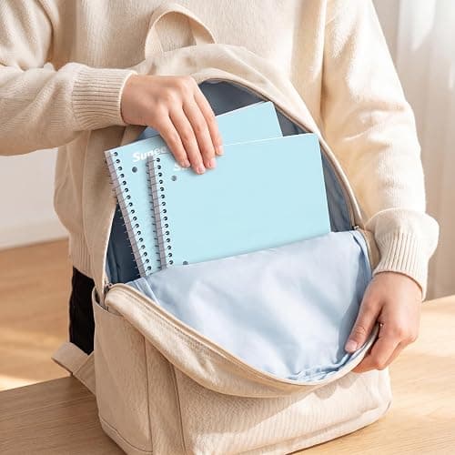 SUNEE Spiral Notebooks, 3 Pack, 1-Subject, College Ruled Paper, 8" x 10-1/2", 70 Sheets per Notebook, Blue thumbnail 2