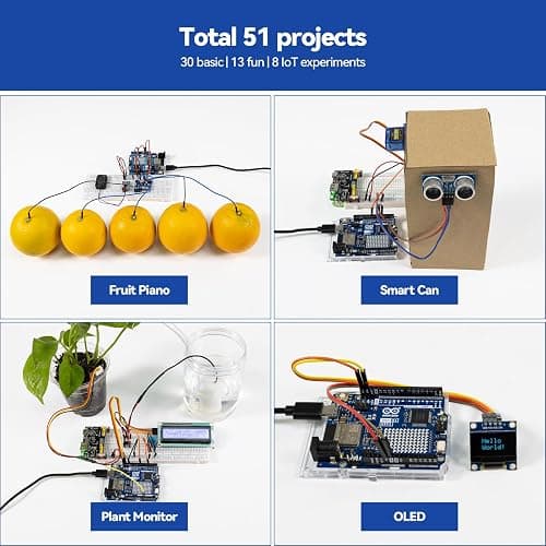 SunFounder Elite Explorer Kit with Original Arduino Uno R4 WiFi, RoHS Compliant, Bluetooth IoT ESP32 IIC LCD1602 OLED, Super Starter Kit, Online Tutorials & Video Courses for Beginners & Engineers thumbnail 4