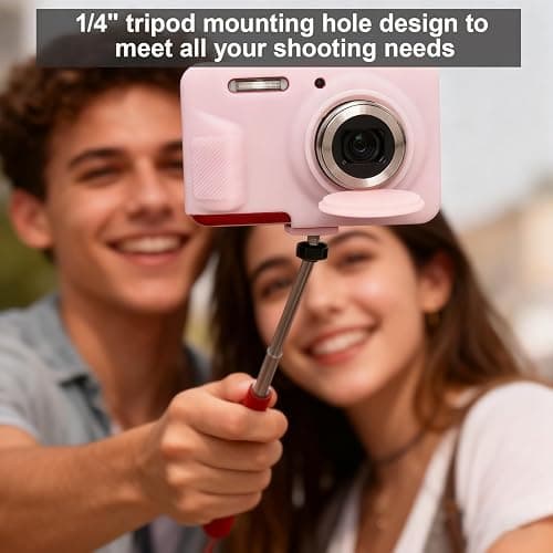 Frevyve Case for Kodak PIXPRO FZ55 Digital Camera Accessories, Soft Silicone Protective Case, Slim Fit Sleeve with Removable Lens Cover and Screen Protector, Lightweight, Anti-Scratch (Jelly Pink) thumbnail 3