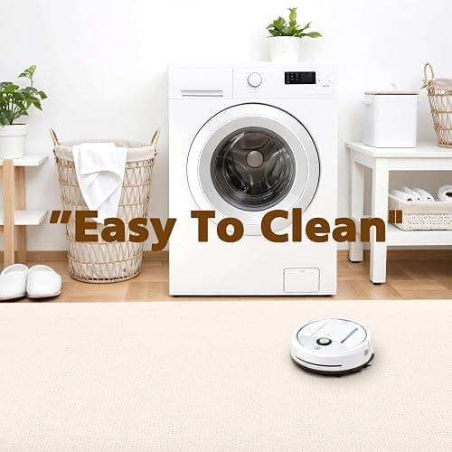 ANSSO Wool Rugs 8x10 for Living Room,80% Merino Wool and 20% Cotton Soft Tufted Area Rug with Cotton Non-Slip Backing,Large Area Rug for Bedroom Bedroom, Dining and Home Office (Cream White) thumbnail 8