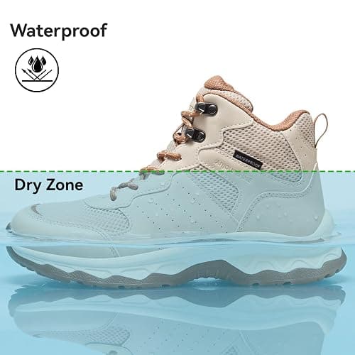 ANJOUFEMME Womens Waterproof Hiking Boots Lightweight Non-Slip Outdoor Boots for Trekking Backpacking and Camping thumbnail 2