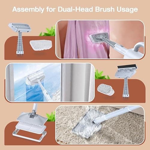 ScrubWiz Steam Mop with Detachable Handheld Steam Cleaner, 10-in-1 Multi Accessories, Quick 10s Heat, 350ml and 2-Level Steamer for Cleaning Floor, Carpet, BBQ Grill, Tile, and Grout, Light White thumbnail 6